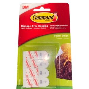 3M Command Poster Strips 12-ct Damage-Free Hanging‎ Adhesive Strips NEW Sealed